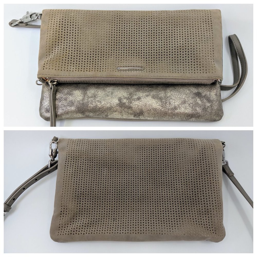STELLA & DOT WAVERLY PETITE GREY CLUTCH/CROSSBODY